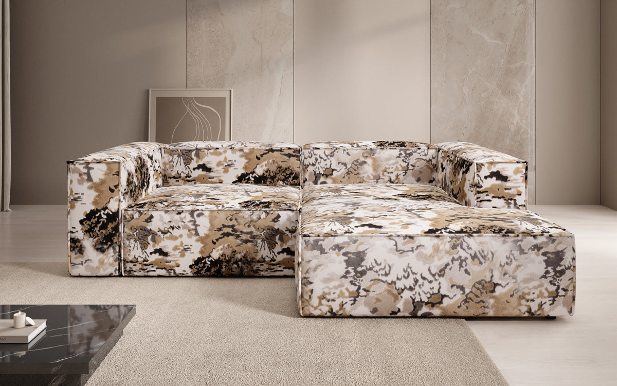 Design hoekbank Lesley Mini - jacquard met aquarelpatroon