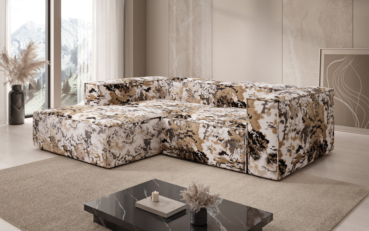 Design hoekbank Lesley Mini - jacquard met aquarelpatroon