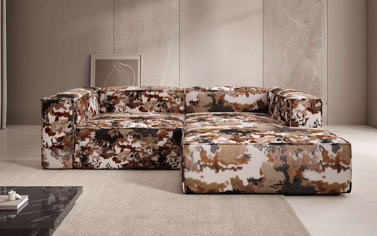 Design hoekbank Lesley Mini - jacquard met aquarelpatroon