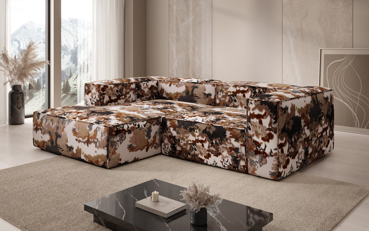 Design hoekbank Lesley Mini - jacquard met aquarelpatroon