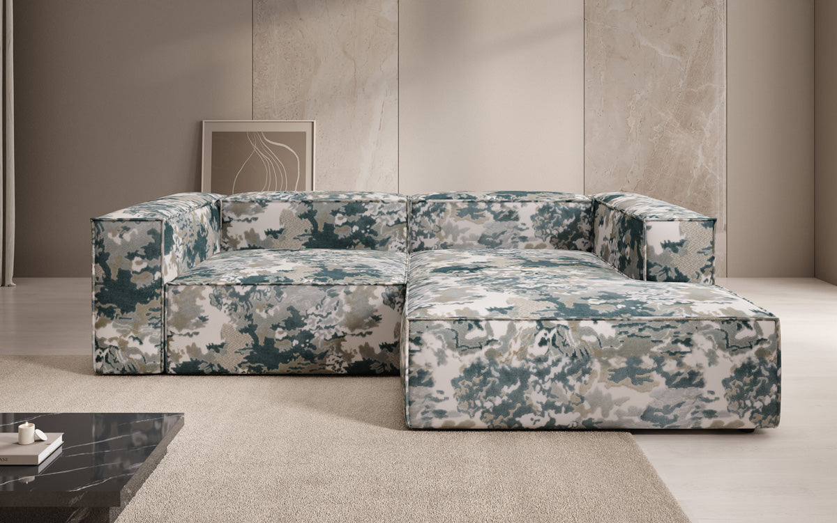 Design hoekbank Lesley Mini - jacquard met aquarelpatroon
