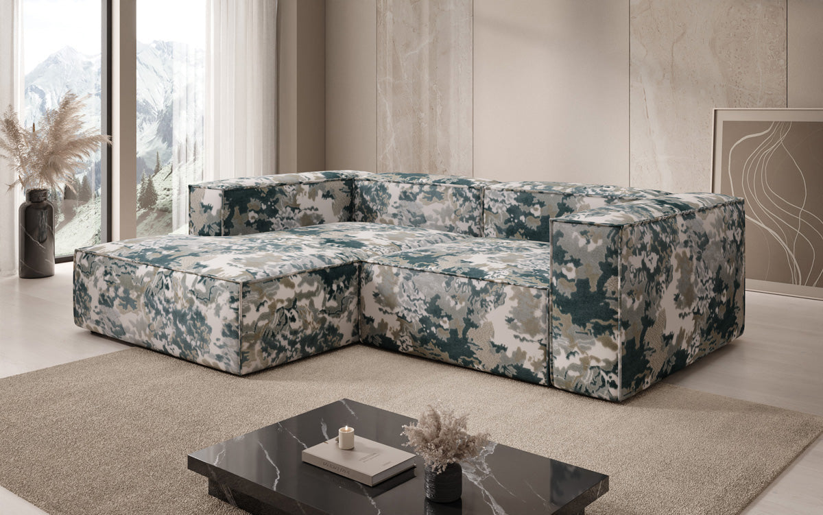 Design hoekbank Lesley Mini - jacquard met aquarelpatroon
