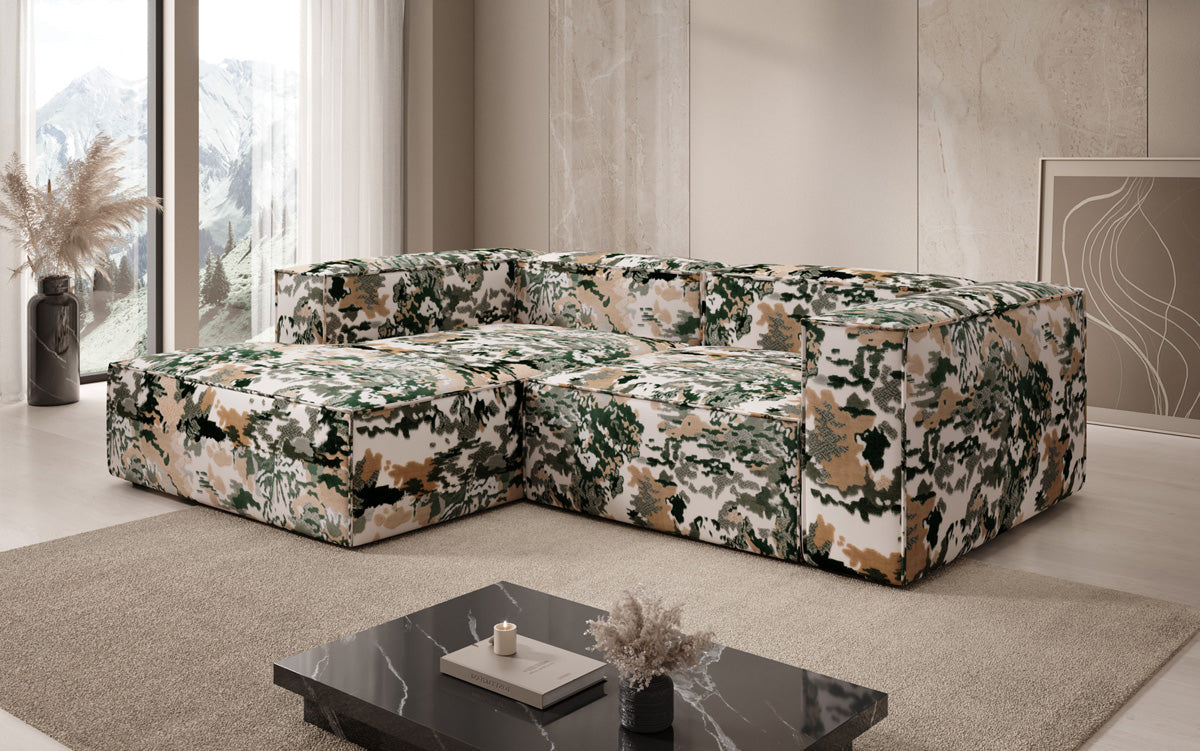 Design hoekbank Lesley Mini - jacquard met aquarelpatroon