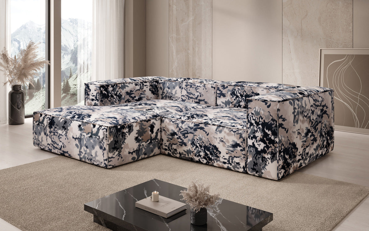Design hoekbank Lesley Mini - jacquard met aquarelpatroon