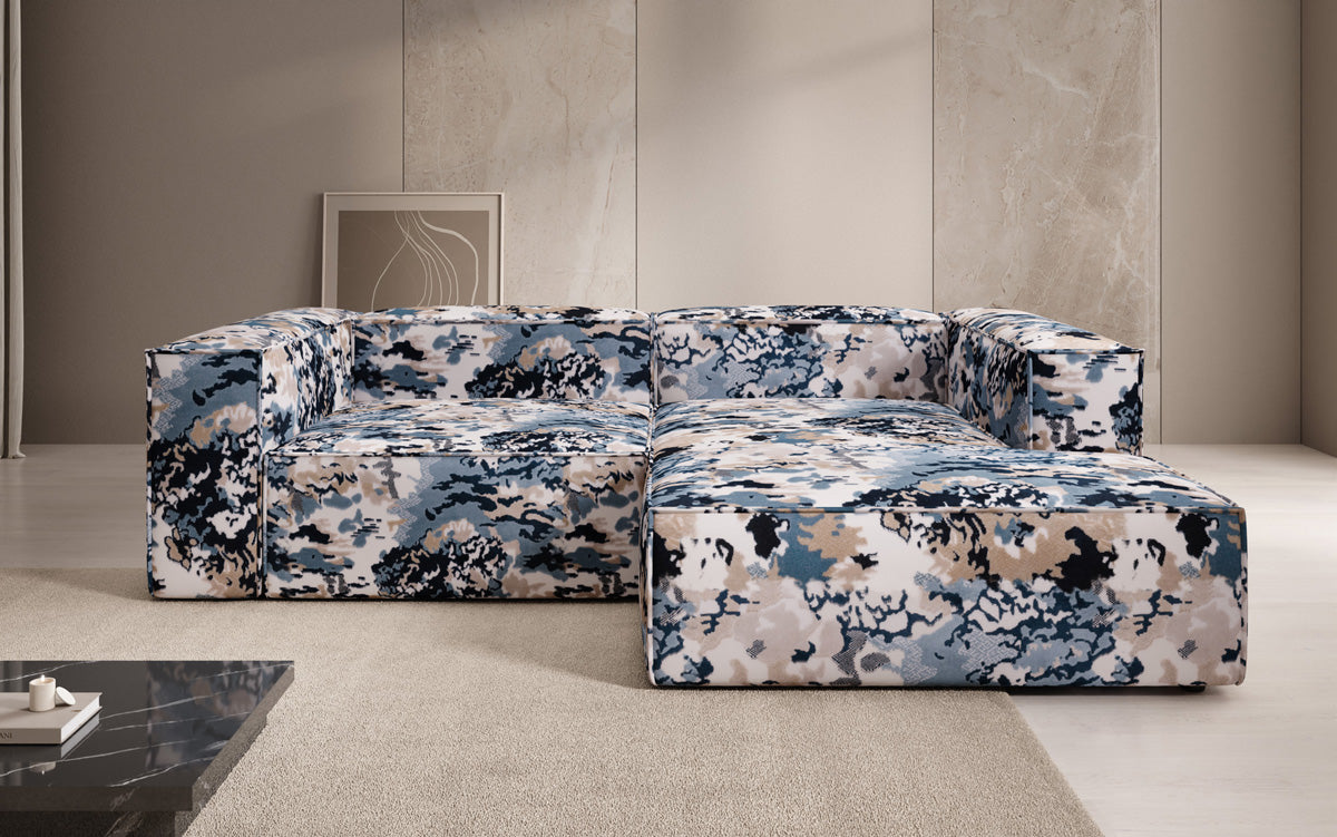 Design hoekbank Lesley Mini - jacquard met aquarelpatroon