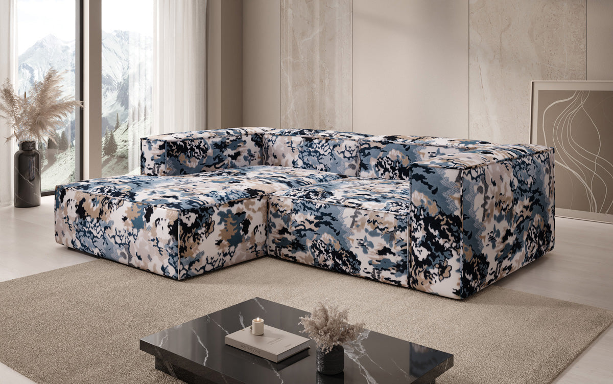 Design hoekbank Lesley Mini - jacquard met aquarelpatroon