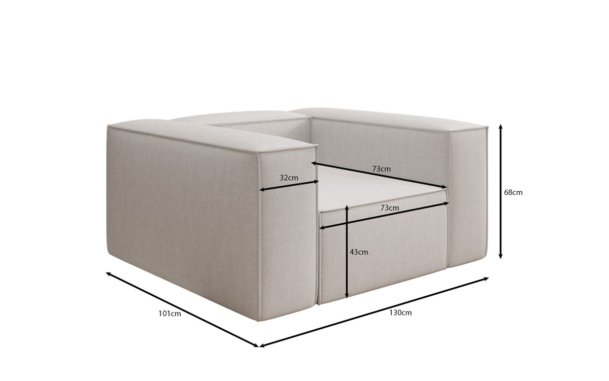 Designer sofa-fauteuil Lesley in linnenlook