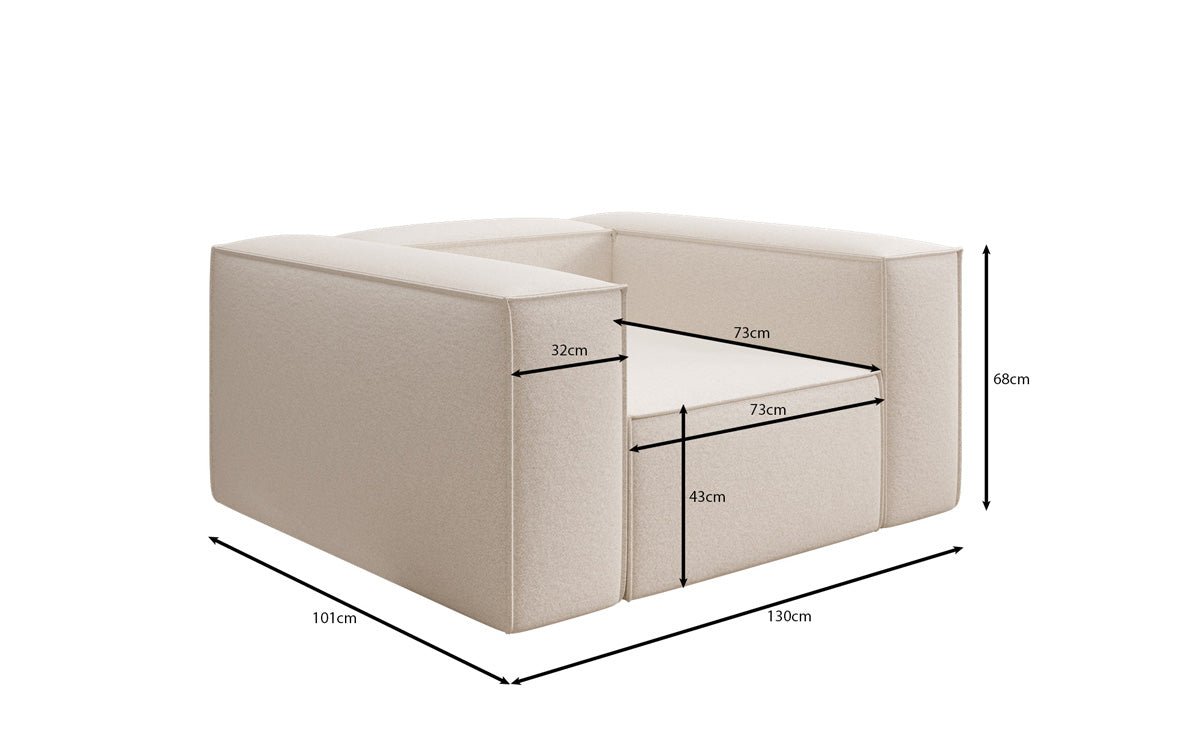 Designer sofa-fauteuil Lesley in structuurstof