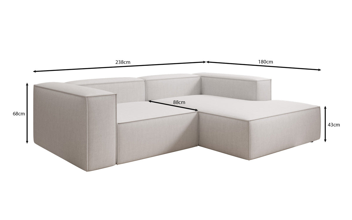 Designer hoekbank Lesley Mini in linnenlook
