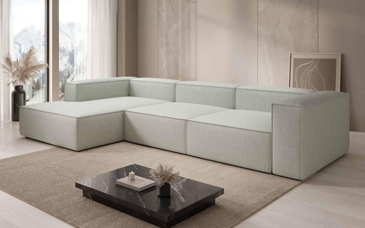 Design hoekbank Lesley in linnen-look