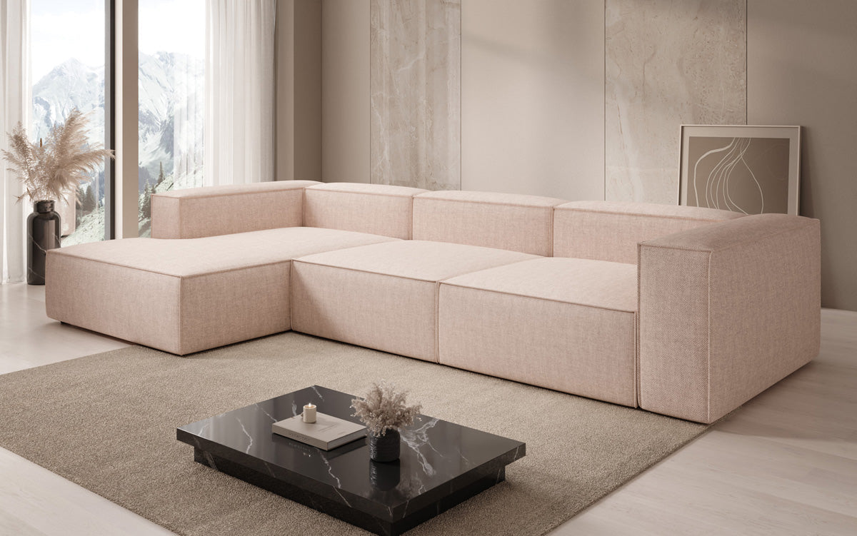 Design hoekbank Lesley in linnen-look