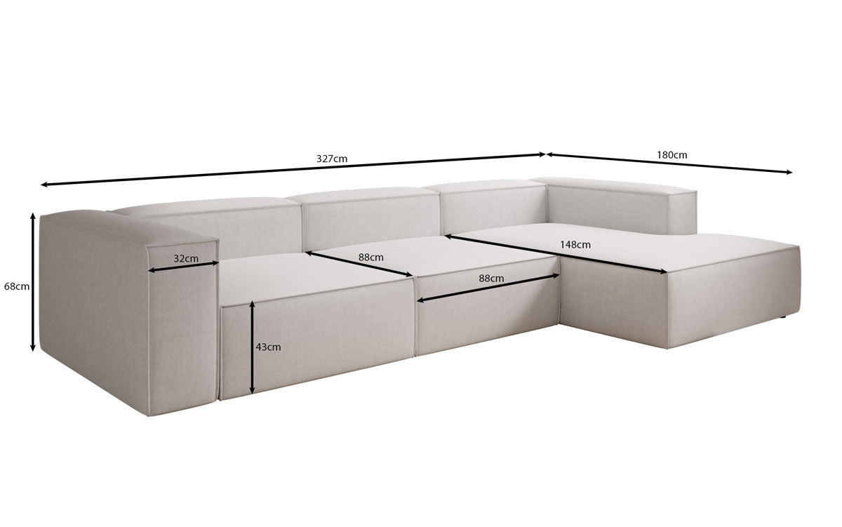 Design hoekbank Lesley in linnen-look