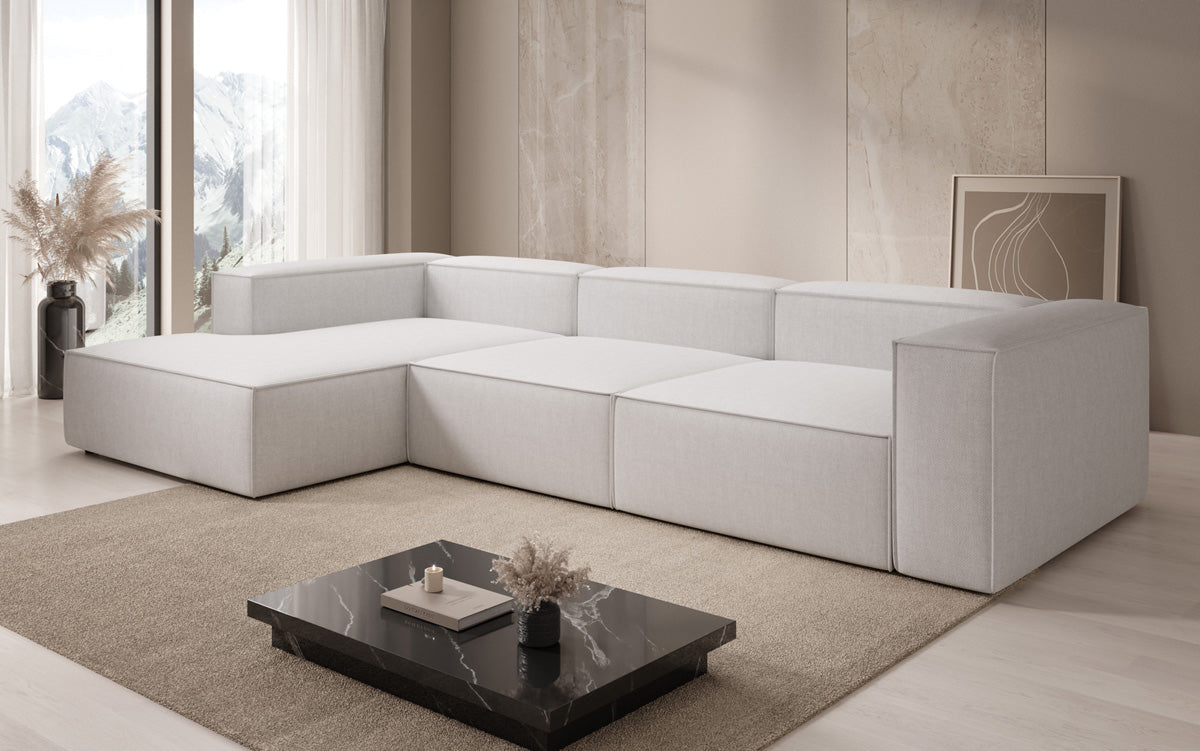 Design hoekbank Lesley in linnen-look