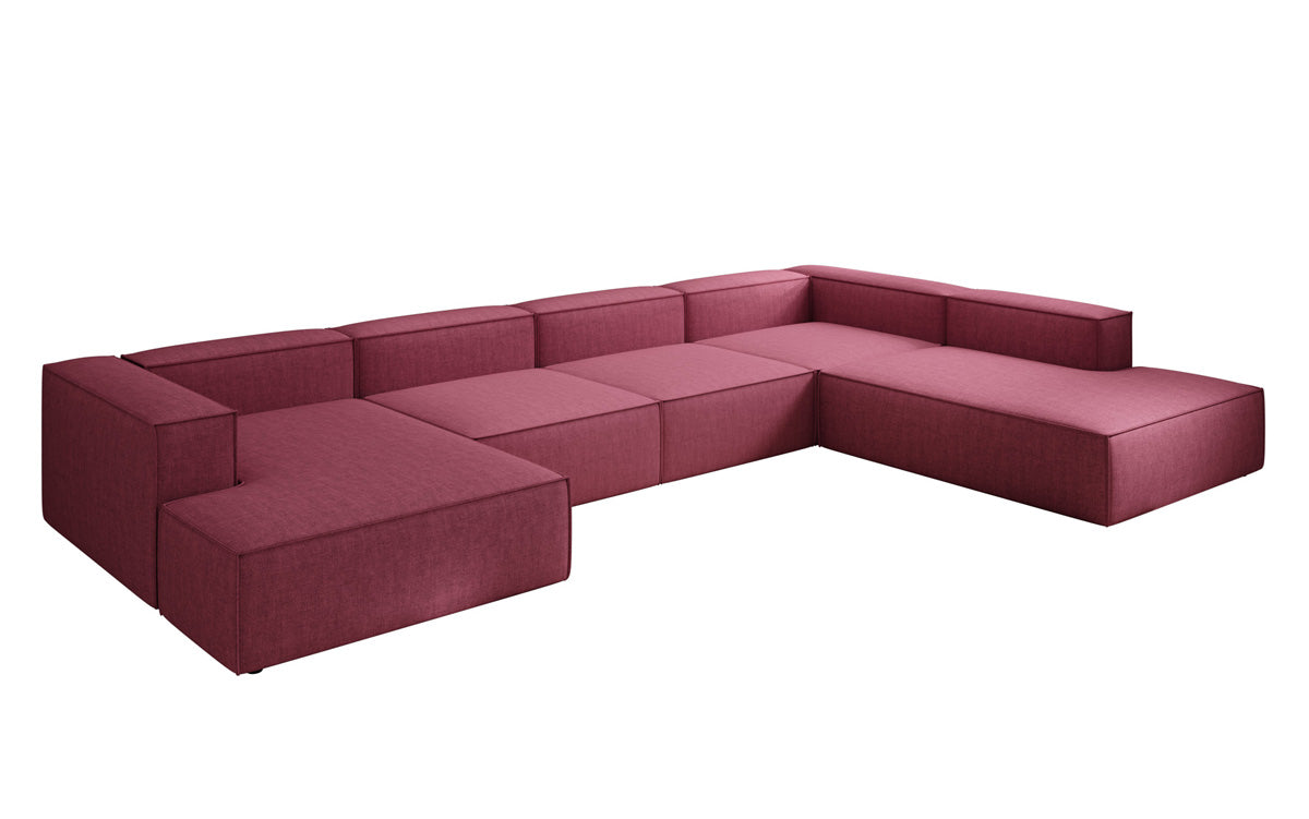 Designbank Lesley U XXL in linnen-look