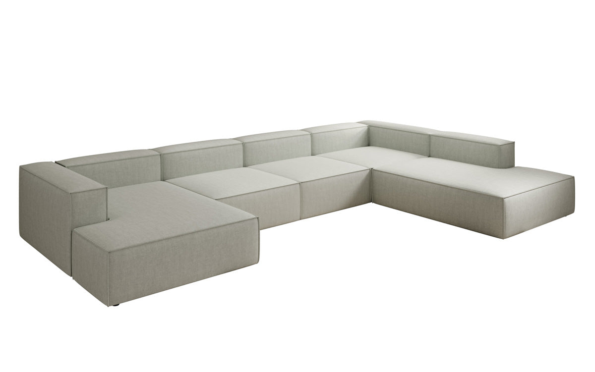 Designbank Lesley U XXL in linnen-look