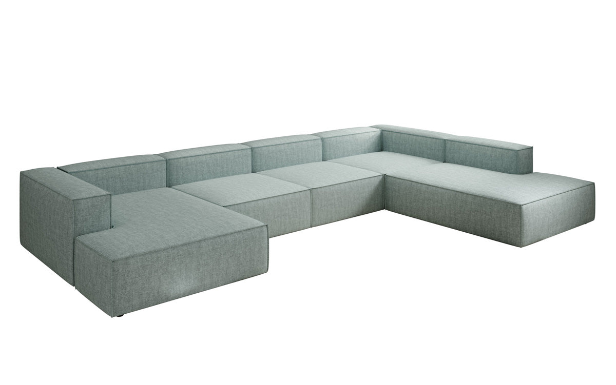 Designbank Lesley U XXL in linnen-look