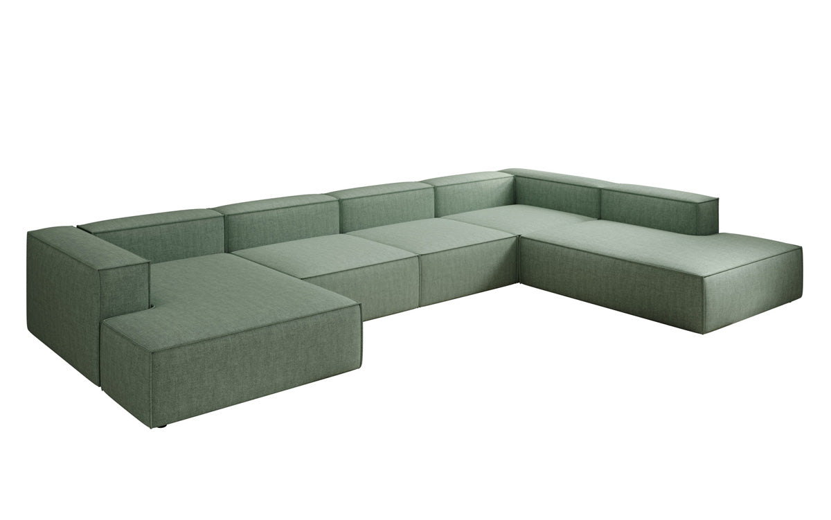 Designbank Lesley U XXL in linnen-look