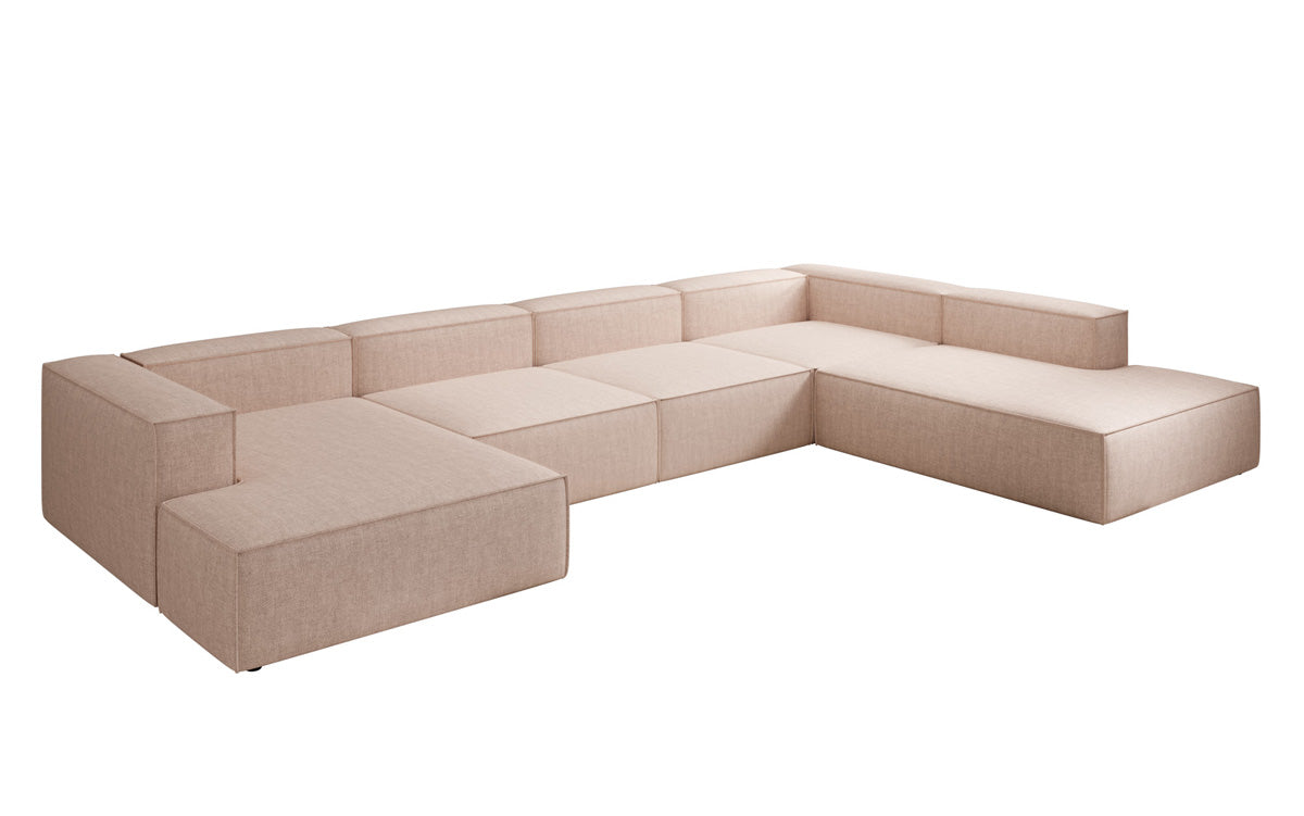 Designbank Lesley U XXL in linnen-look