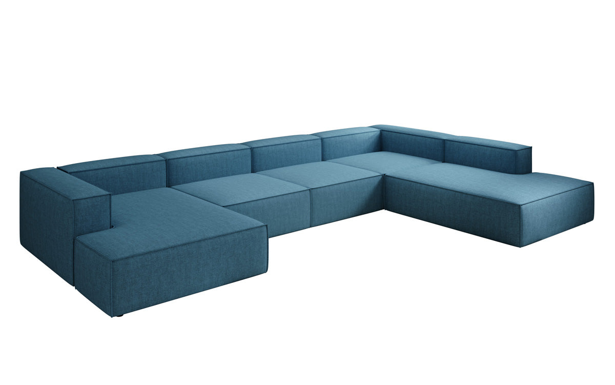 Designbank Lesley U XXL in linnen-look