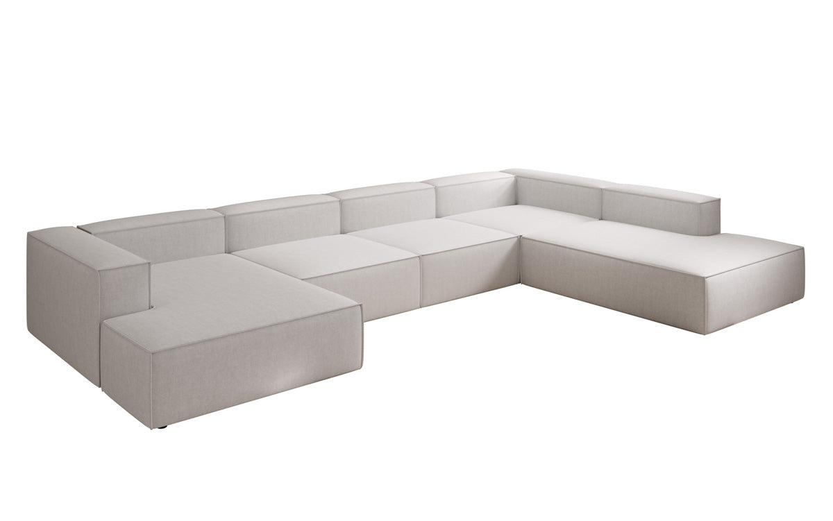 Designbank Lesley U XXL in linnen-look