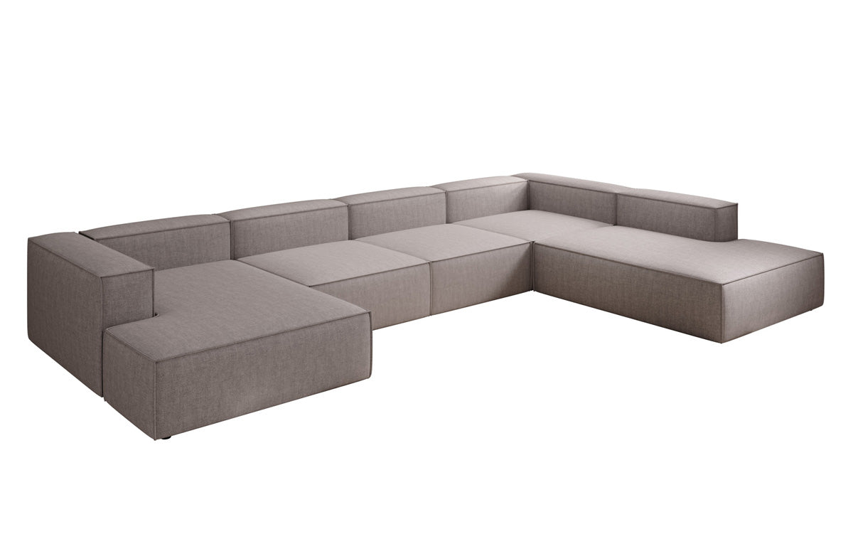 Designbank Lesley U XXL in linnen-look