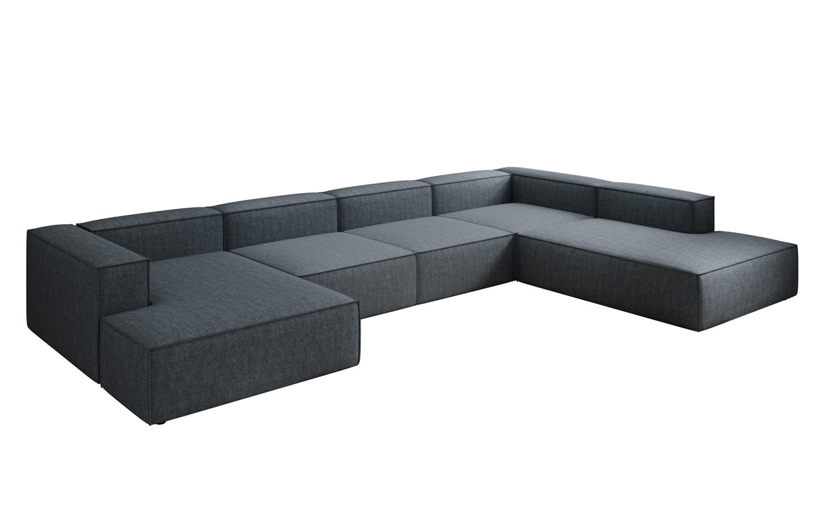 Designbank Lesley U XXL in linnen-look