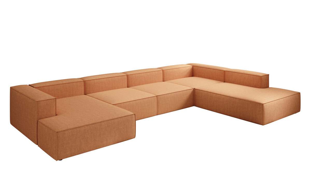 Designbank Lesley U XXL in linnen-look