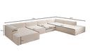 Designbank Lesley U XXL in structuurstof
