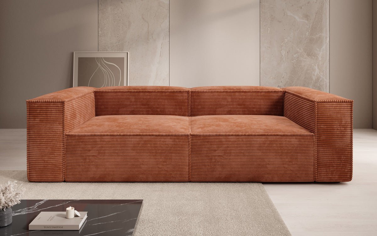 Designer Sofa Lesley 3-zits in Ribstof