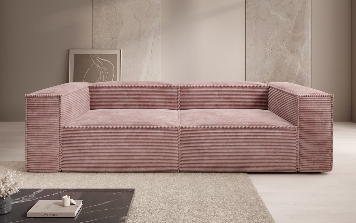 Designer Sofa Lesley 3-zits in Ribstof