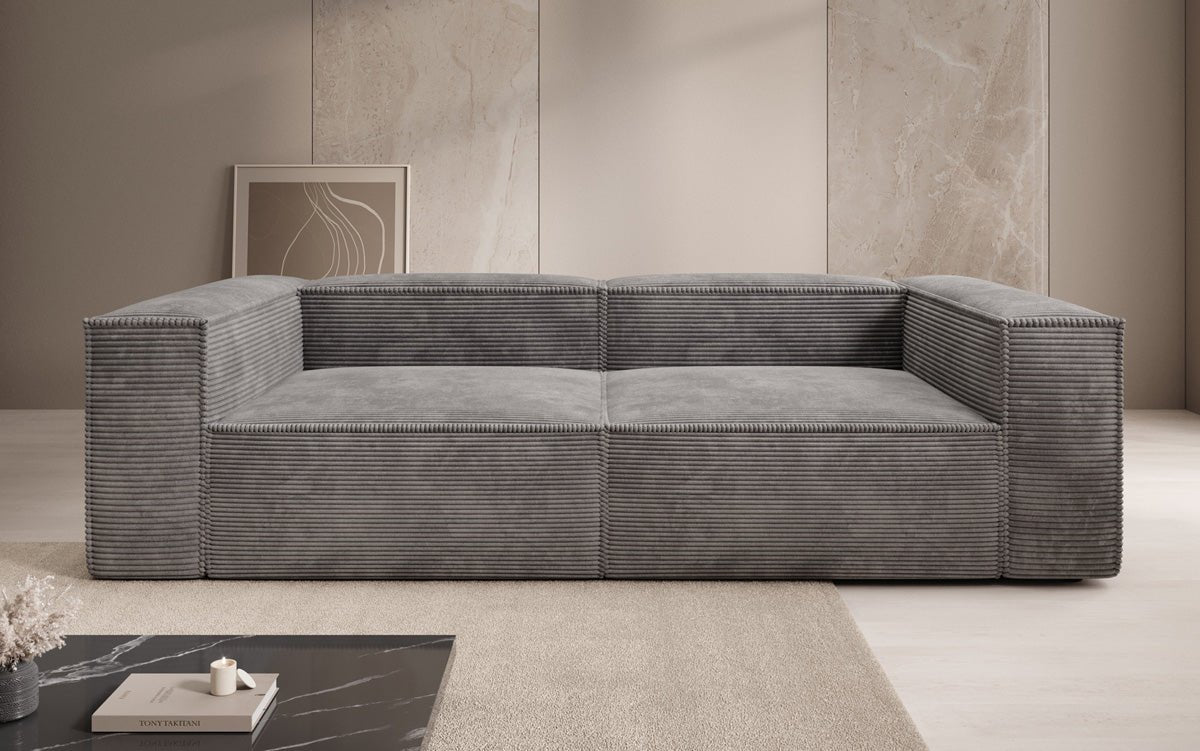 Designer Sofa Lesley 3-zits in Ribstof