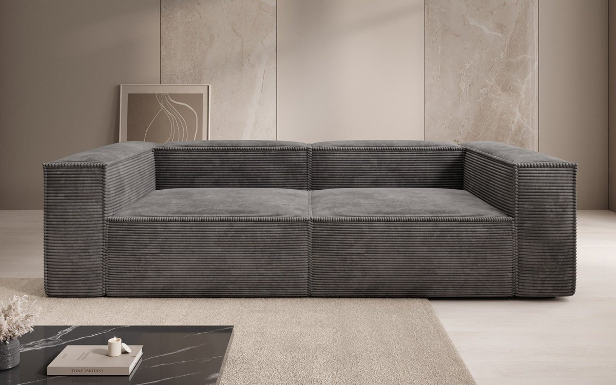Designer Sofa Lesley 3-zits in Ribstof