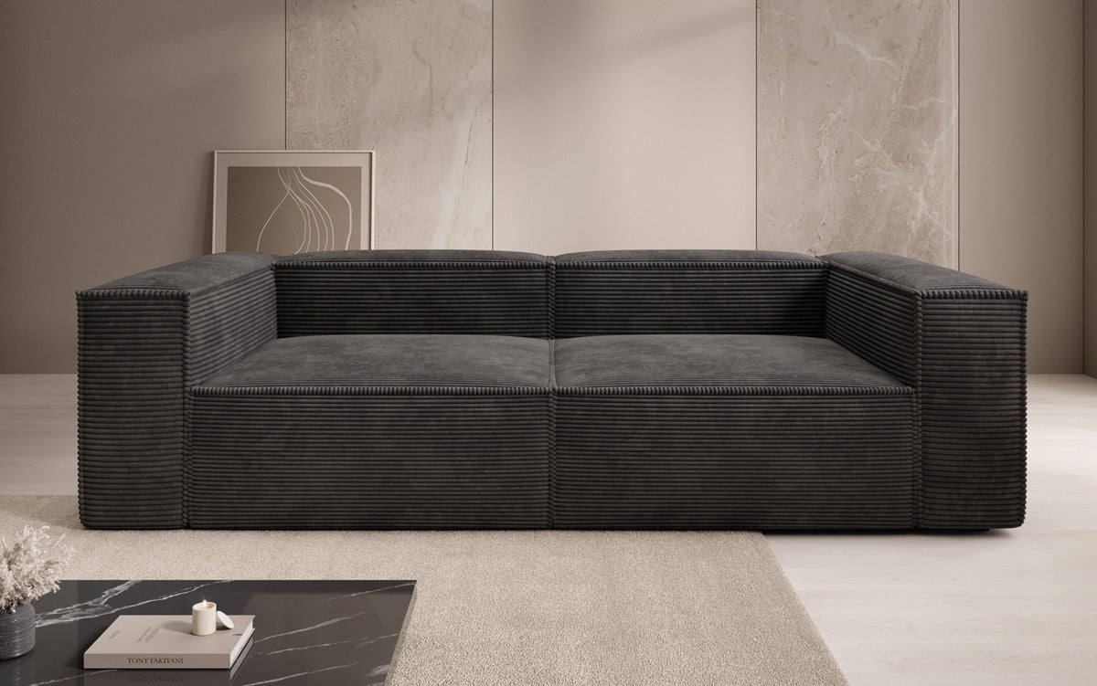 Designer Sofa Lesley 3-zits in Ribstof