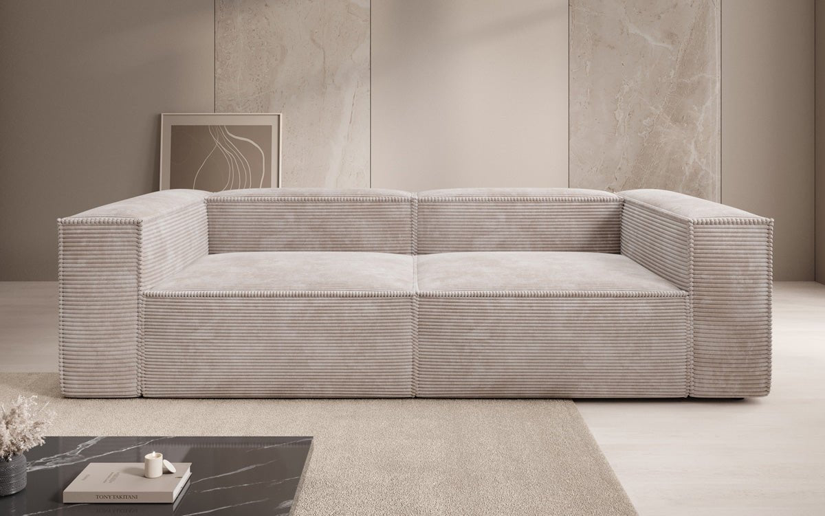 Designer Sofa Lesley 3-zits in Ribstof