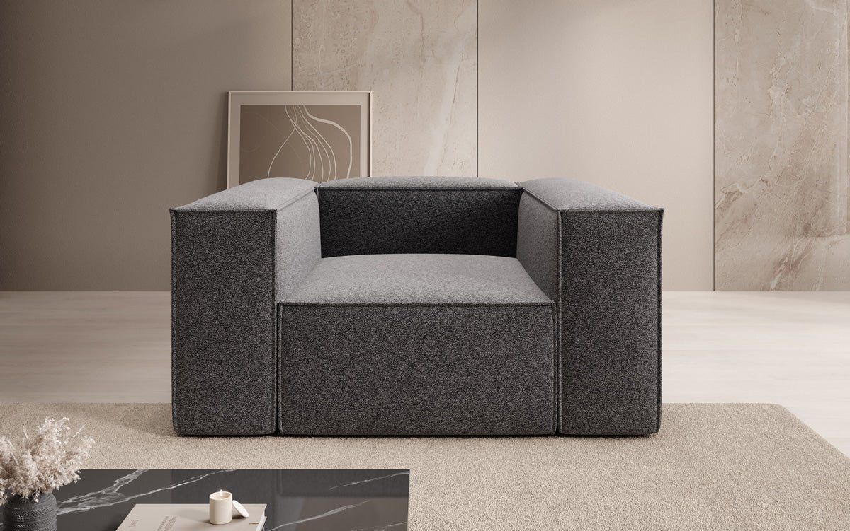 Designer sofa-fauteuil Lesley in structuurstof