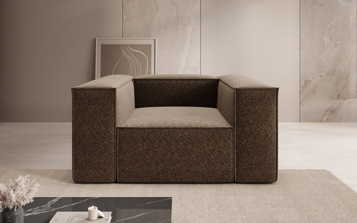 Designer sofa-fauteuil Lesley in structuurstof