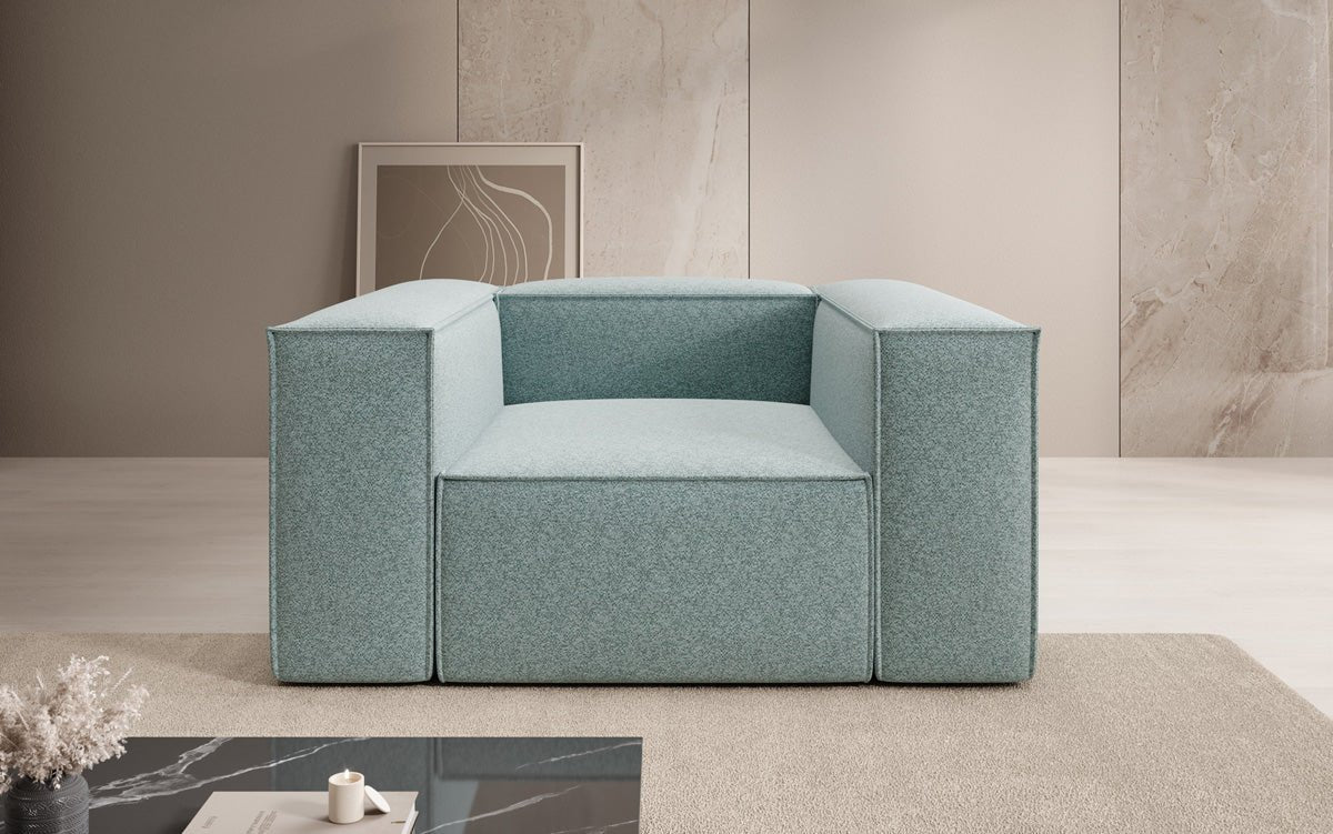 Designer sofa-fauteuil Lesley in structuurstof