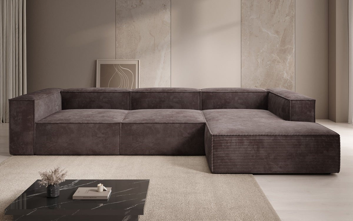 Designer Sofa Lesley L in Ribstof