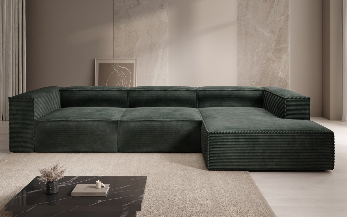 Designer Sofa Lesley L in Ribstof