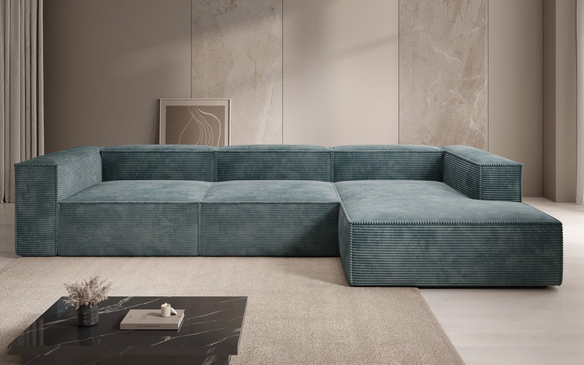 Designer Sofa Lesley L in Ribstof