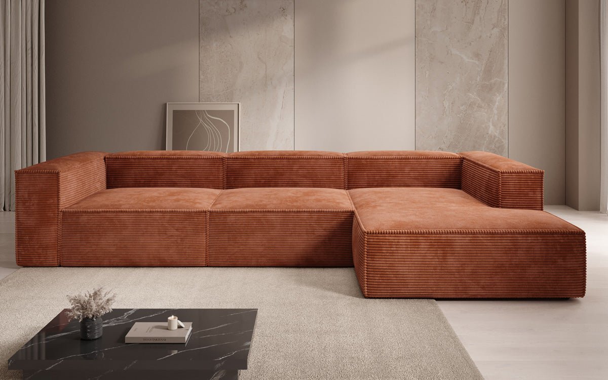 Designer Sofa Lesley L in Ribstof