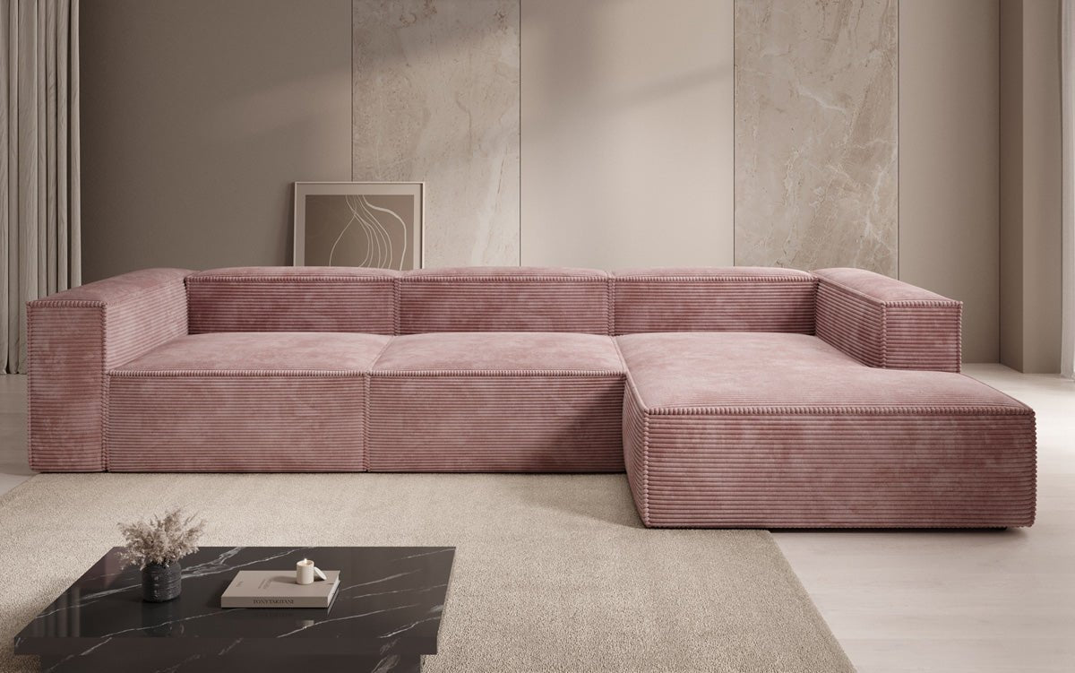 Designer Sofa Lesley L in Ribstof