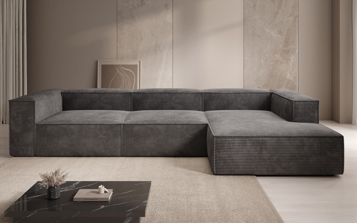 Designer Sofa Lesley L in Ribstof