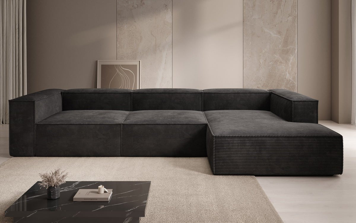 Designer Sofa Lesley L in Ribstof