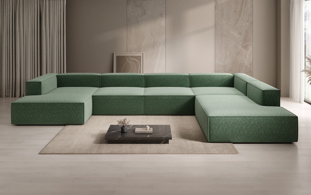 Designbank Lesley U XXL in structuurstof