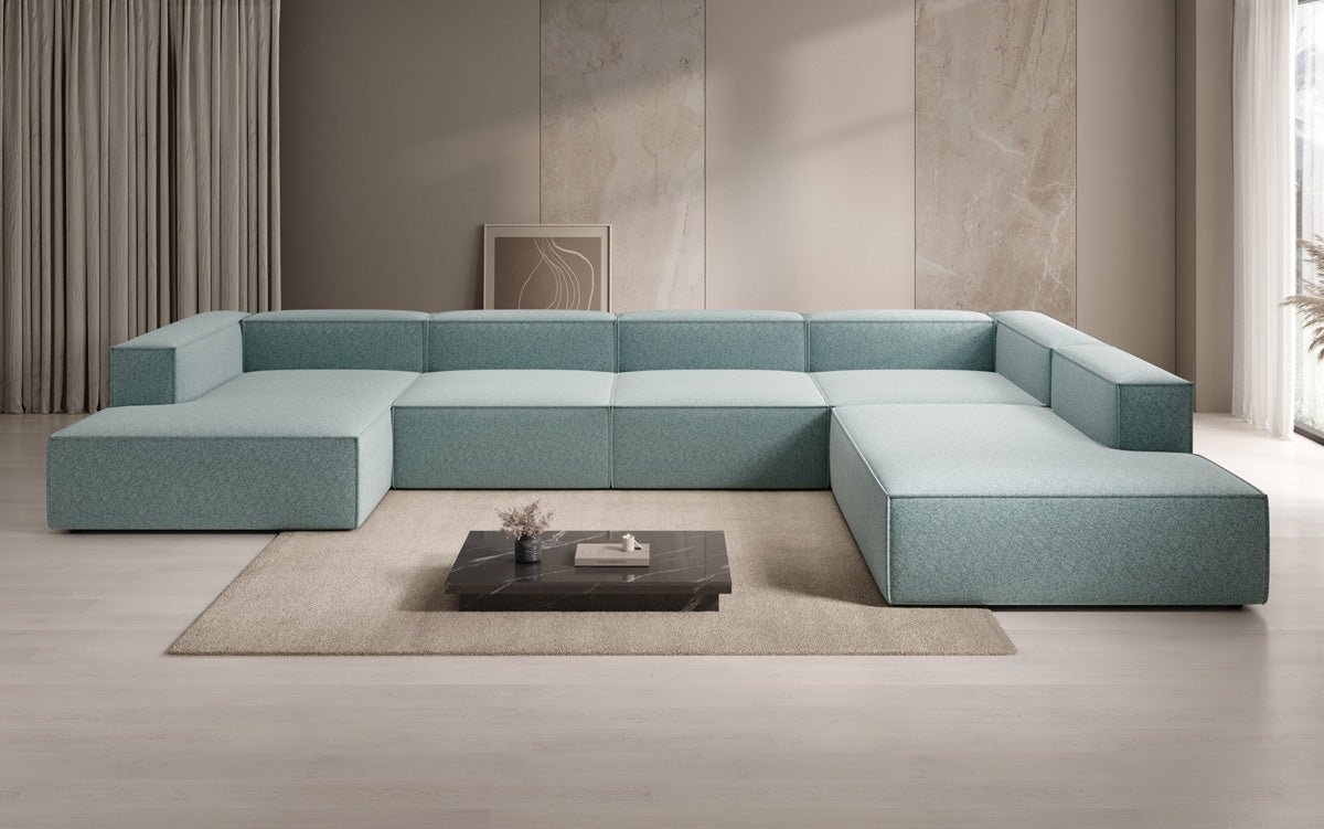 Designbank Lesley U XXL in structuurstof