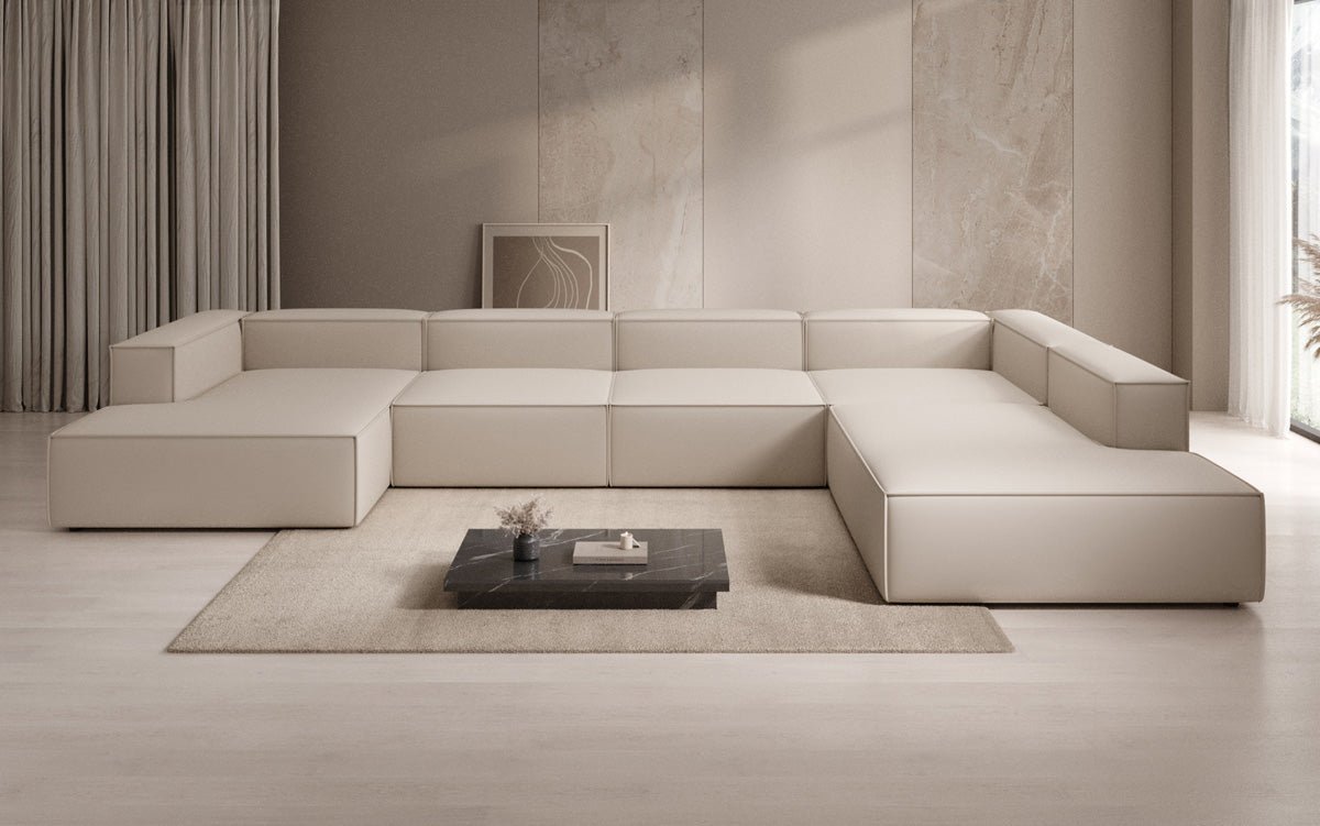 Designer Sofa Lesley U XXL in Stof