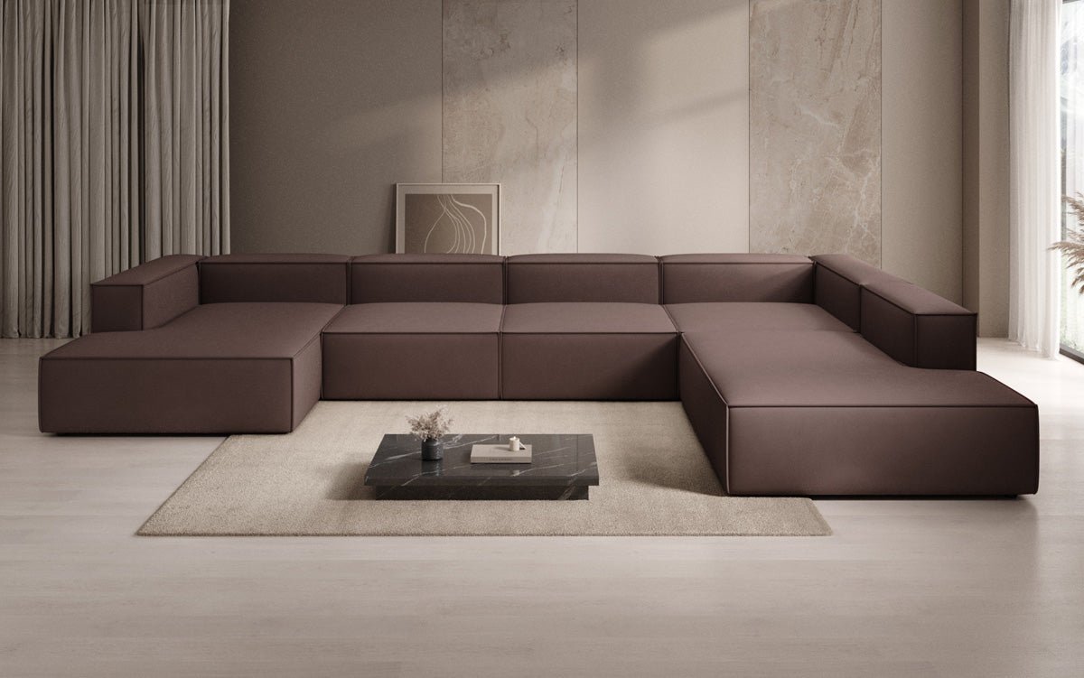 Designer Sofa Lesley U XXL in Stof