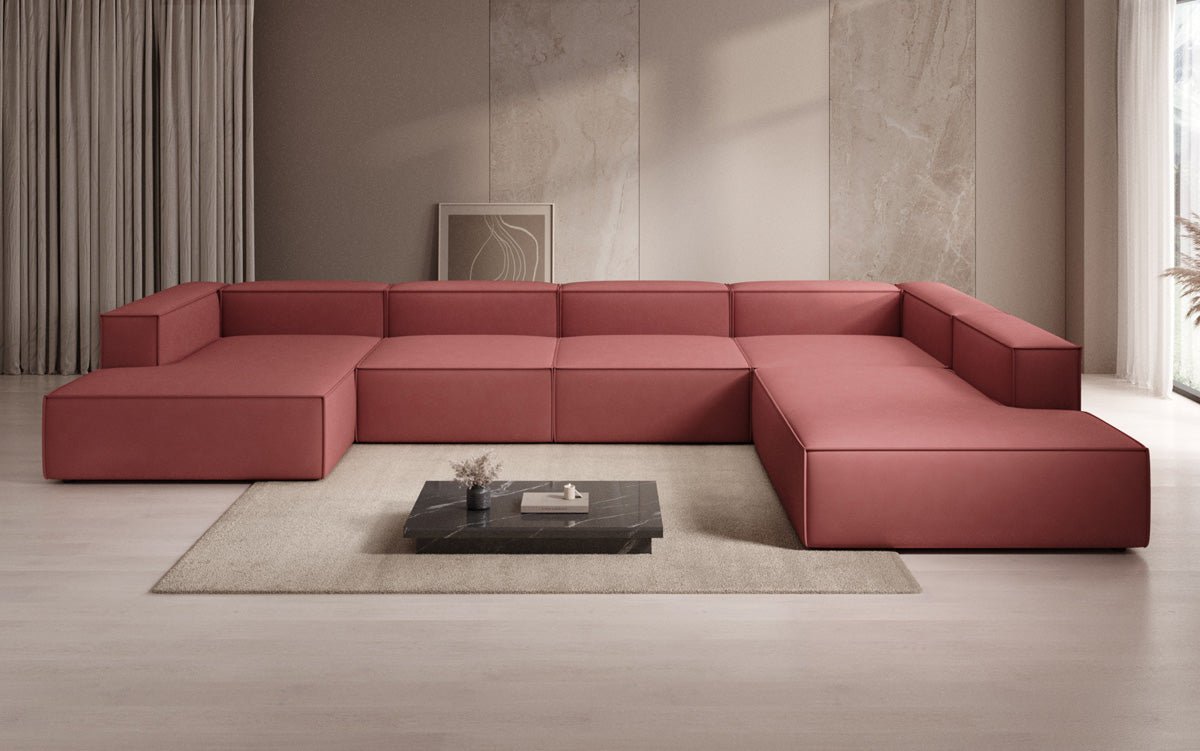 Designer Sofa Lesley U XXL in Stof