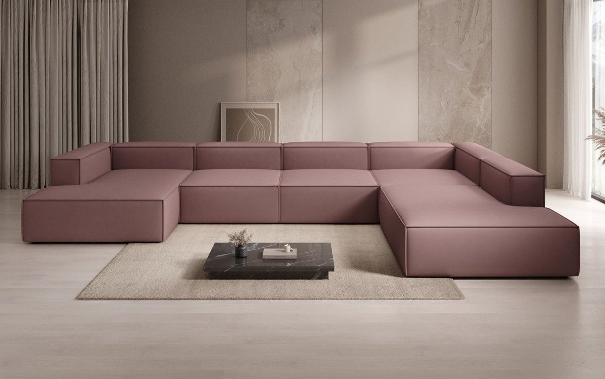 Designer Sofa Lesley U XXL in Stof